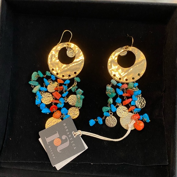 Rosantica Milano Women's Gold Boho Drop Earrings - Picture 2 of 3